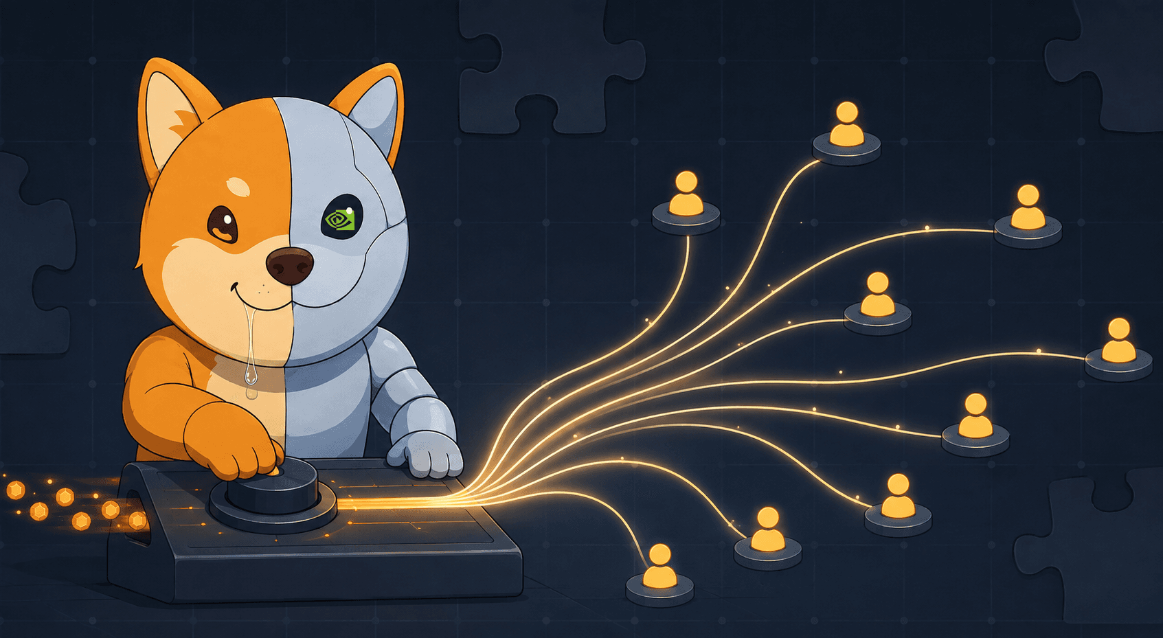 AGI operating the fee distributor that routes tokenized NVDA rewards to AGI holders